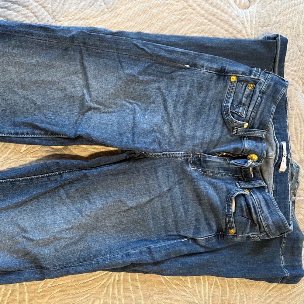7 For All Mankind Blue Flare & Wide Leg Jeans